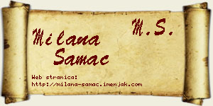 Milana Samac vizit kartica